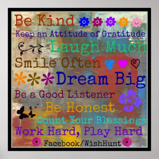 Motivatie WishHunt Poster 24 x 24 inch (Voorkant)