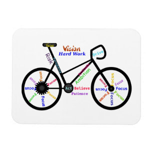 Motivatie woord, fietsen, fietsen, bike vrouwen magneet