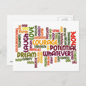 Motivatie woorden #1 Positiviteit Briefkaart (Voorkant / Achterkant)