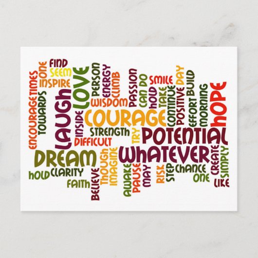 Motivatie woorden #1 Positiviteit Briefkaart (Voorkant)