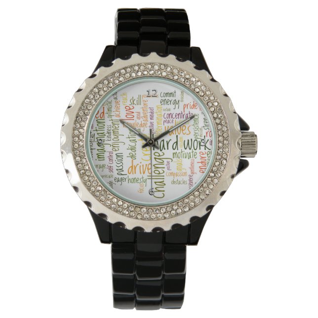 Motivatie woorden #2 positieve houding horloge (Voorkant)
