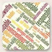 Motivatie woorden #4 positieve waarden bier onderzetter (Voorkant)