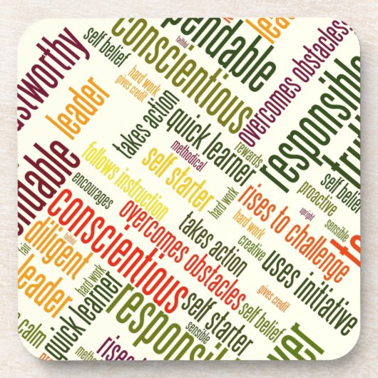 Motivatie woorden #4 positieve waarden bier onderzetter (Voorkant)