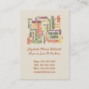 Motivatie woorden #4 positieve waarden contactkaartje