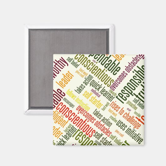 Motivatie woorden #4 positieve waarden magneet (Voorkant / Achterkant)