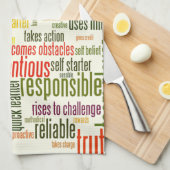 Motivatie woorden #4 positieve waarden theedoek (Quarter Fold)