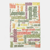 Motivatie woorden #4 positieve waarden theedoek (Verticaal)