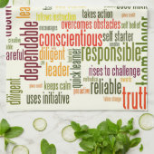 Motivatie woorden #4 positieve waarden theedoek (Gevouwen)