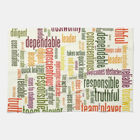 Motivatie woorden #4 positieve waarden theedoek (Horizontaal)