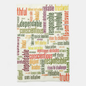 Motivatie woorden #4 positieve waarden theedoek (Verticaal)