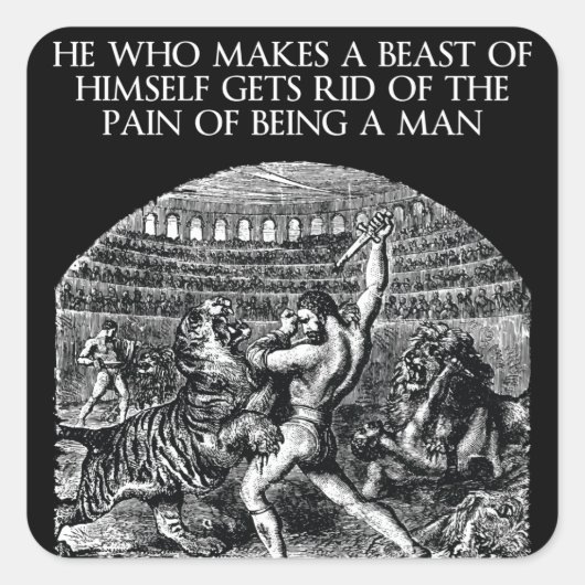 Motivatie woorden - BEAST Vierkante Sticker (Voorkant)