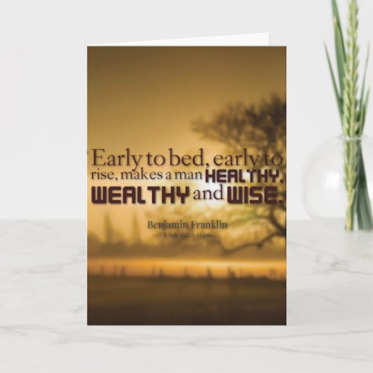 Motivatie woorden - Benjamin Franklin Quote Kaart (Voorkant)