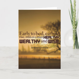 Motivatie woorden - Benjamin Franklin Quote Kaart