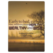 Motivatie woorden - Benjamin Franklin Quote Klembord (Achterkant)