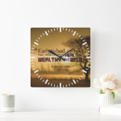 Motivatie woorden - Benjamin Franklin Quote Vierkante Klok (Huis)