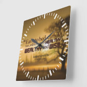 Motivatie woorden - Benjamin Franklin Quote Vierkante Klok (Hoek)