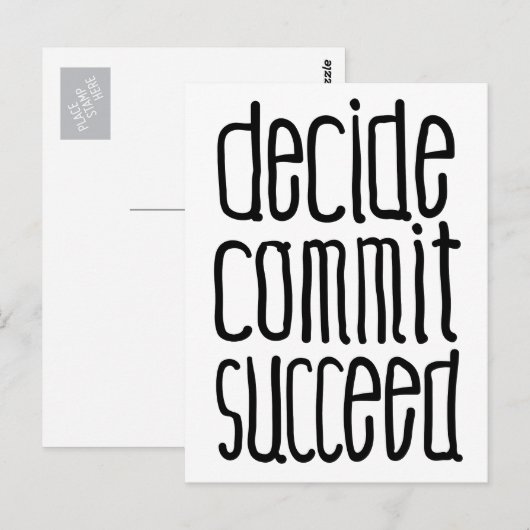 Motivatie woorden besluiten om te slagen briefkaart (Voorkant / Achterkant)