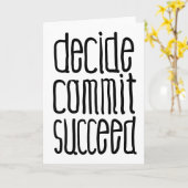 Motivatie woorden besluiten om te slagen kaart (Gele Bloem)