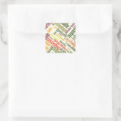 Motivatie woorden bevorderen positieve resultaten vierkante sticker (Tas)