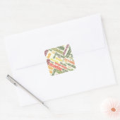 Motivatie woorden bevorderen positieve resultaten vierkante sticker (Envelop)
