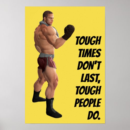Motivatie woorden Boxer's Punch Fighter Quote Poster (Voorkant)