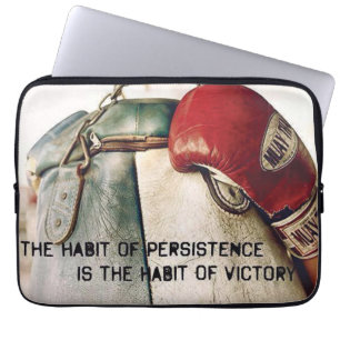 Motivatie woorden - de gewoonte van volharding laptop sleeve