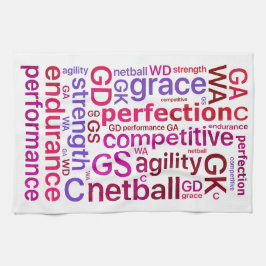 Motivatie woorden en posities netball theedoek