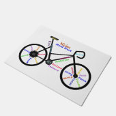 Motivatie woorden, fietsen, fietsen, fietsvrouwen deurmat (Schuin)