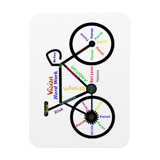 Motivatie woorden, fietsen, fietsen, Mannen van bi Magneet (Verticaal)