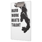 Motivatie woorden - hard werken slaat talent klembord (Links)