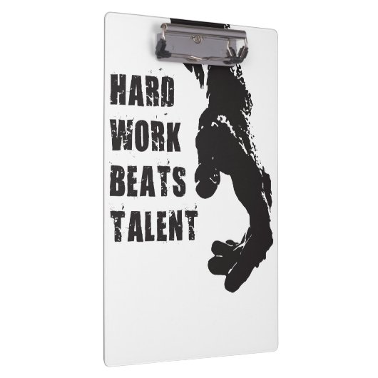 Motivatie woorden - hard werken slaat talent klembord (Rechts)