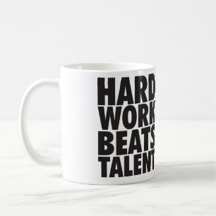 Motivatie woorden - hard werken slaat talent koffiemok