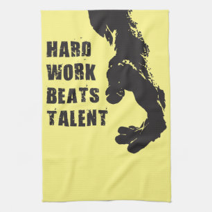 Motivatie woorden - hard werken slaat talent theedoek