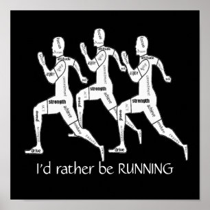 Motivatie woorden, ik zou liever lopen poster