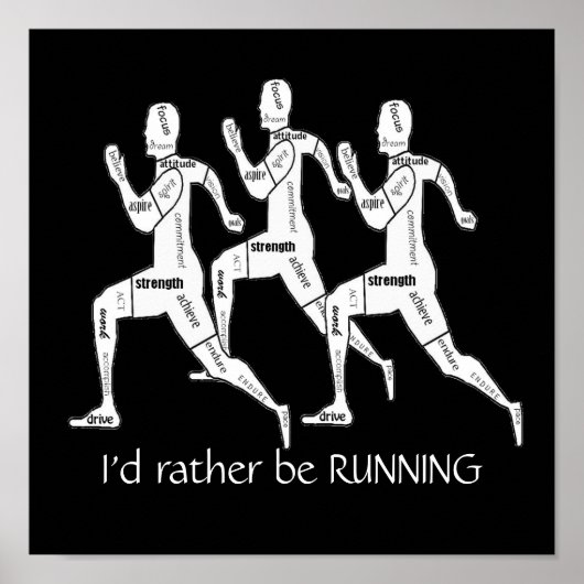 Motivatie woorden, ik zou liever lopen poster (Voorkant)