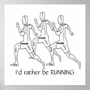 Motivatie woorden, ik zou liever lopen poster