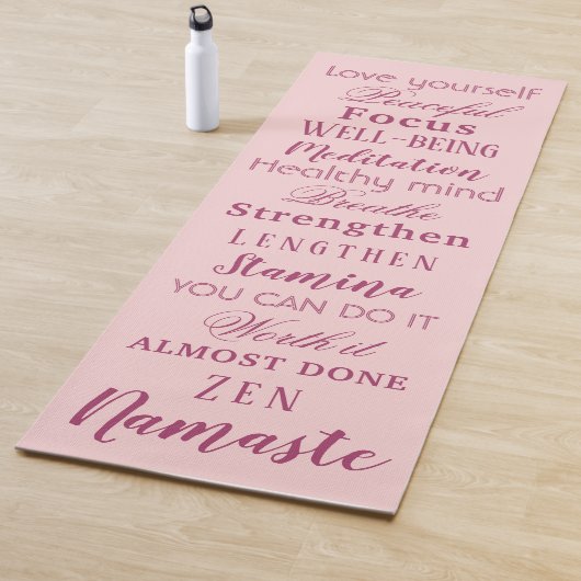 Motivatie woorden Moderne roze yoga Mat (In situ)
