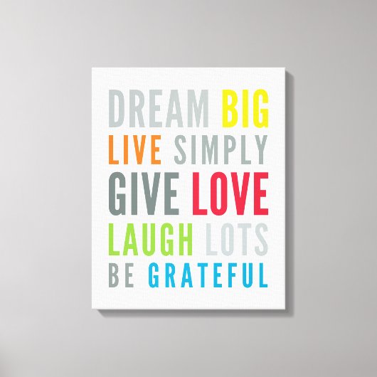 MOTIVATIE WOORDEN OM VAN TE HOUDEN DOOR moderne ty Canvas Afdruk (Voorkant)