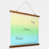 Motivatie woorden op Abstracte pastkleuren Hangend Wandkleed (Gebogen)