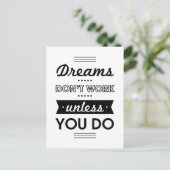 Motivatie woorden over dromen en werken briefkaart (Staand voorkant)