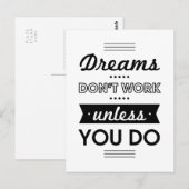 Motivatie woorden over dromen en werken briefkaart (Voorkant / Achterkant)