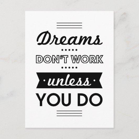 Motivatie woorden over dromen en werken briefkaart (Voorkant)