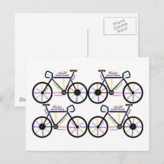 Motivatie woorden over het fietsen van het Bmx-geb Briefkaart (Voorkant / Achterkant)