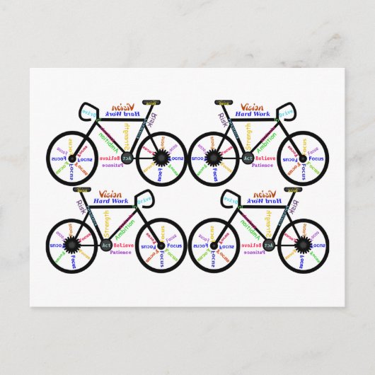 Motivatie woorden over het fietsen van het Bmx-geb Briefkaart (Voorkant)