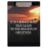 Motivatie woorden - Ruwe weg leidt naar grootheid Klembord (Voorkant)