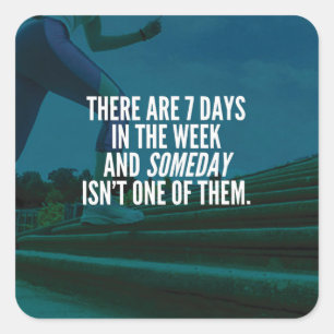 Motivatie woorden van de lopende oefening vierkante sticker