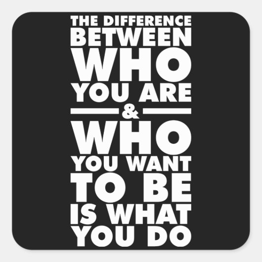 Motivatie woorden vierkante sticker (Voorkant)