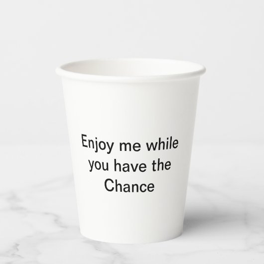 Motivatie woorden voor de papierbeker  papieren bekers (Voorkant)
