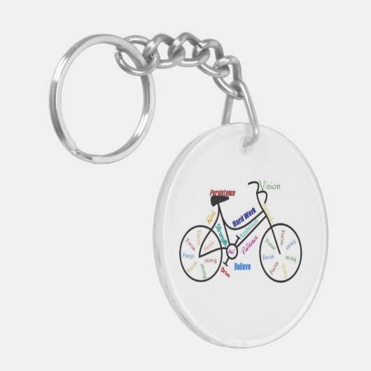 Motivatie woorden voor fiets, Cycle Custom Name Sleutelhanger (Voorkant Links)