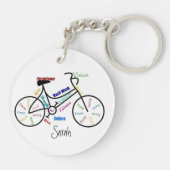 Motivatie woorden voor fiets, Cycle Custom Name Sleutelhanger (Achterkant)
